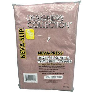 New Vtg 80s King Size Duvet Slip-in Blanket Comforter Cover Quilt Rose Pink